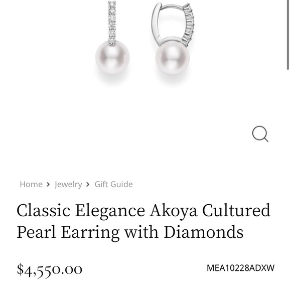 Mikimoto pearl diamond earrings - Picture 2 of 6